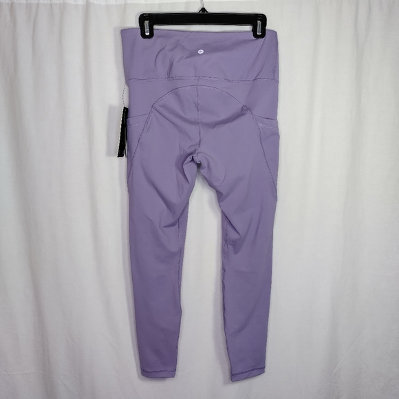 NWT 90 Degree by Reflex High Waist Ankle Length Purple Athletic Leggings Size L - Picture 3 of 9